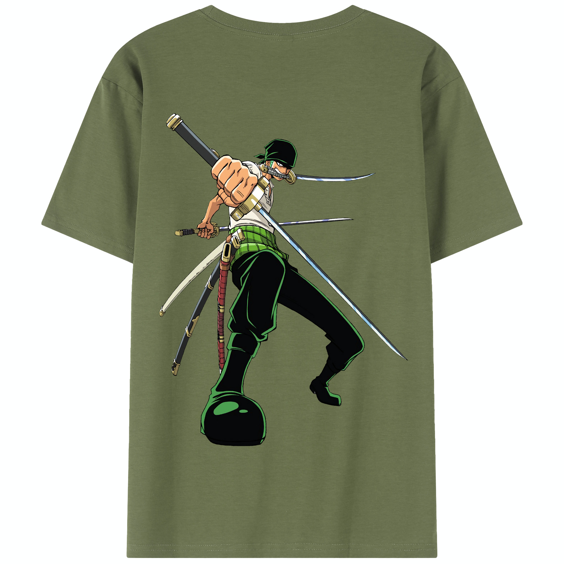 ワンピース ロロノア・ゾロ ONE PIECE Roronoa Zoro 綿100％半袖Tシャツ（背面プリント）